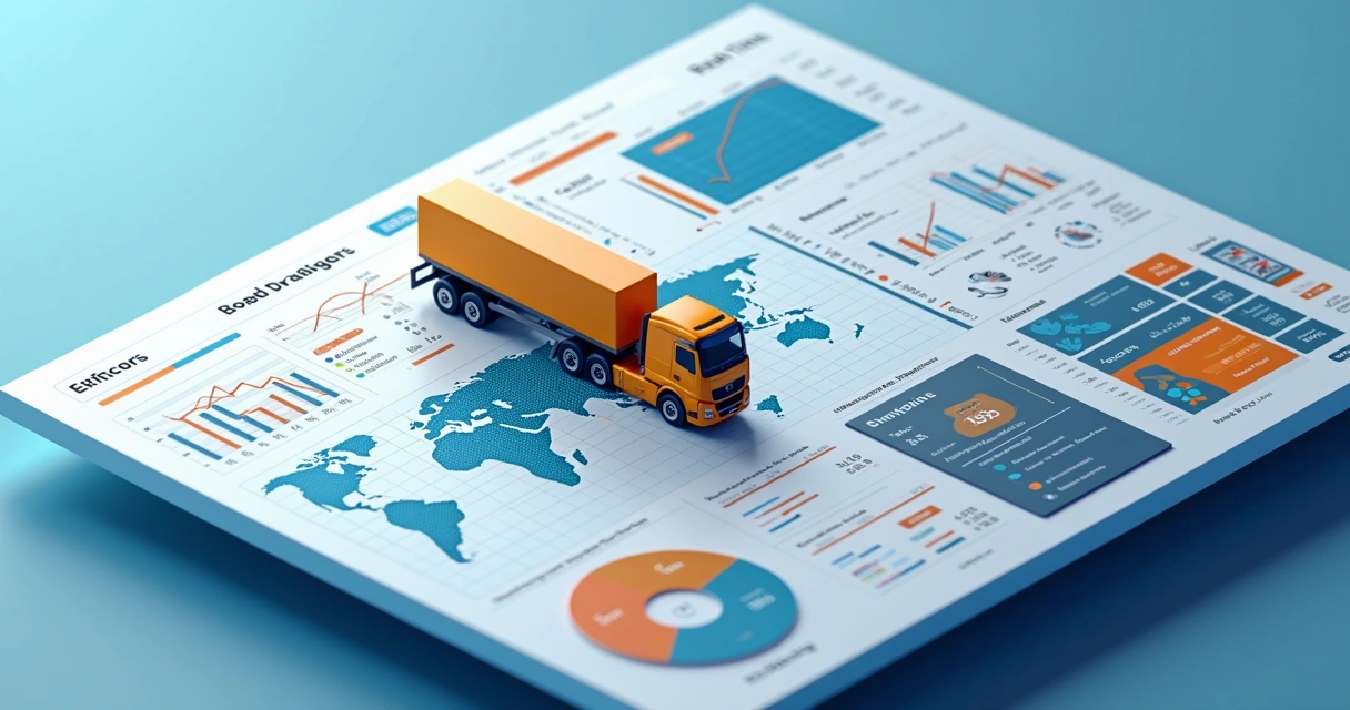 Painel de rastreamento de cargas em tempo real com gráficos e mapa digital 