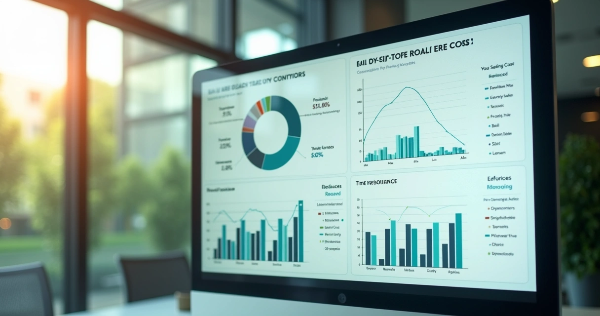 Dashboard mostrando redução de custos 