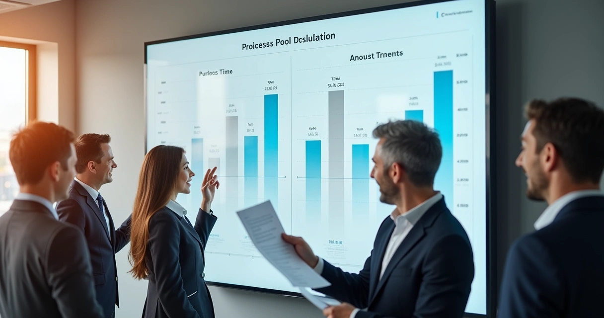 Painel mostrando redução de tempo em tarefas de equipe de vendas 