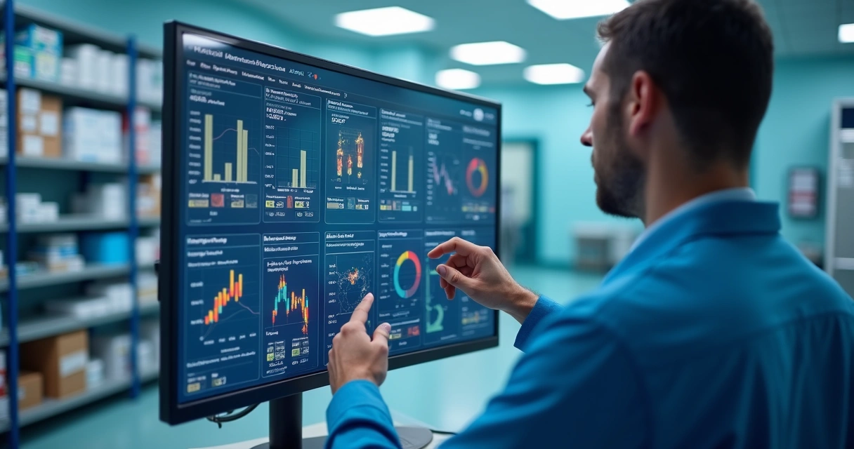 Painel digital com alertas de sensores de temperatura em hospital 