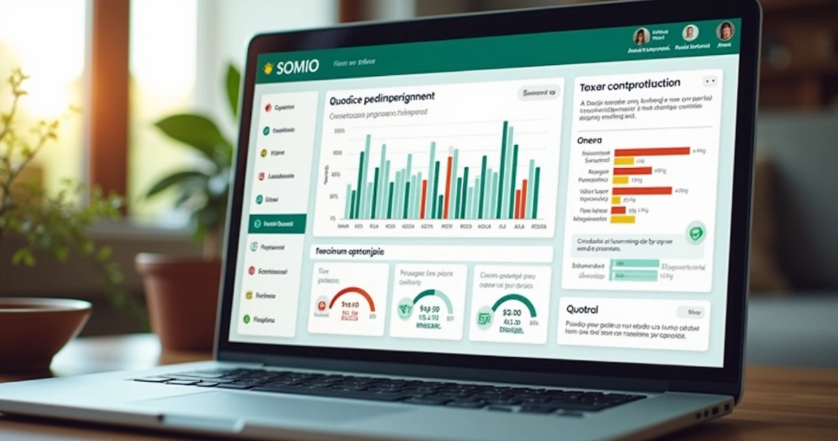 Tela de dashboard mostrando gráfico de atendimento de vendas e distribuição de leads. 