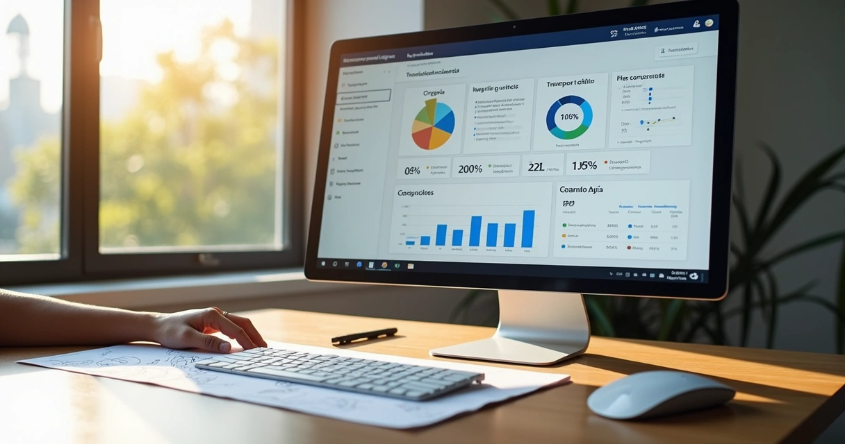 Dashboard de marketing digital mostrando KPIs 