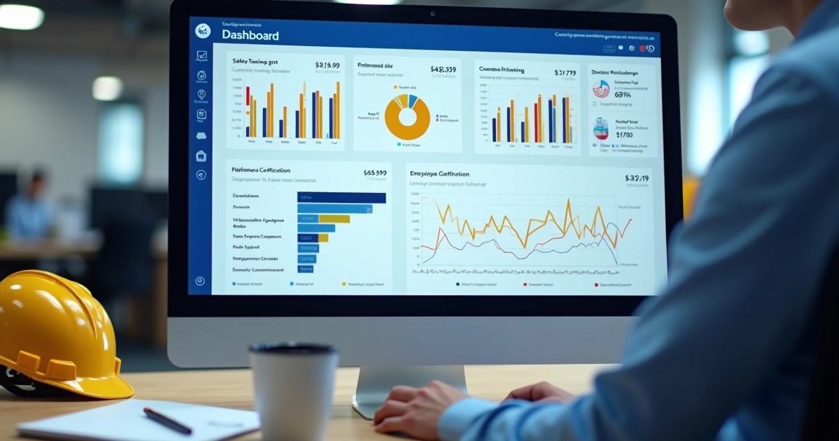 Dashboard de relatórios de treinamento de segurança no computador