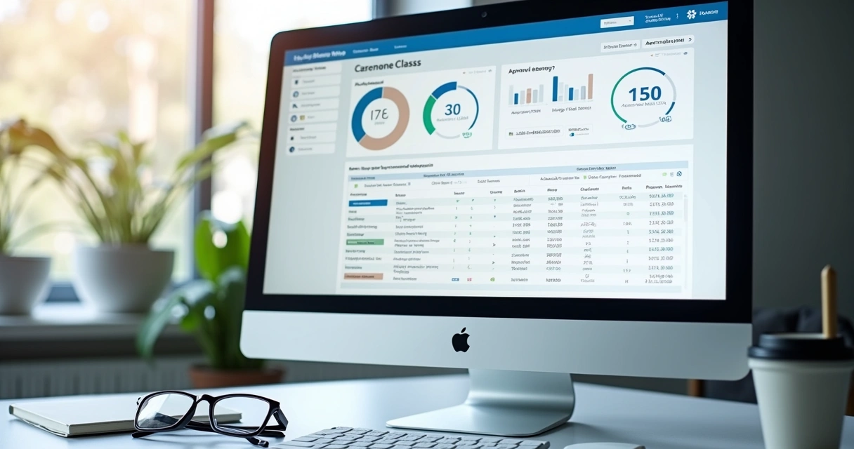 Dashboard com relatório de turma para gestor empresarial