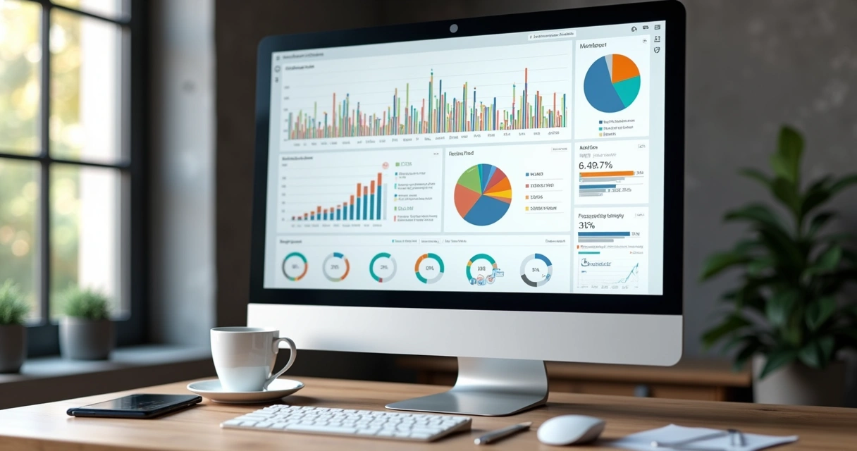 Dashboard digital com gráficos de atendimento ao cliente