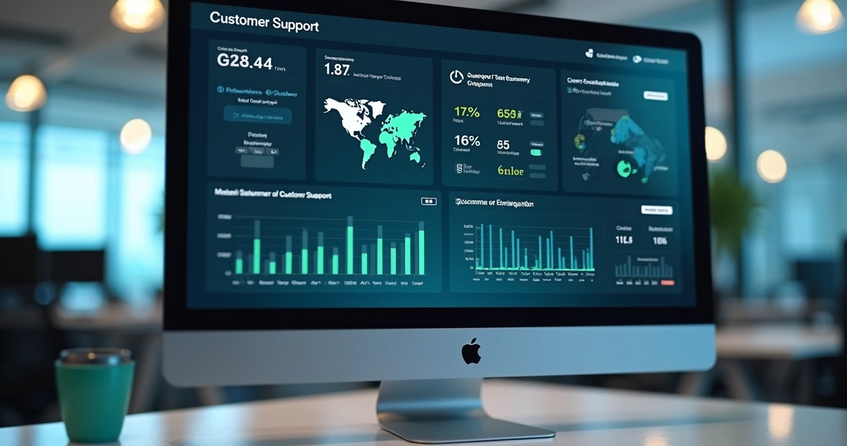 Dashboard com relatórios e indicadores de atendimento ao cliente 
