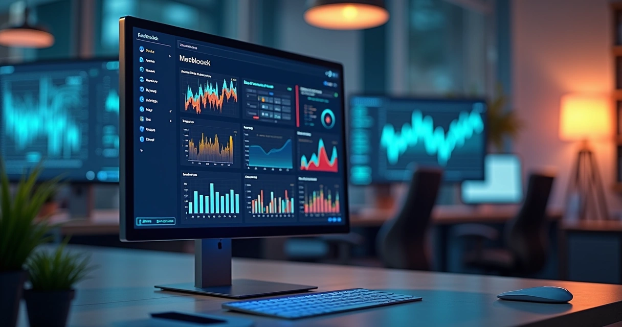 Dashboard financeiro colorido com gráficos e indicadores reais 