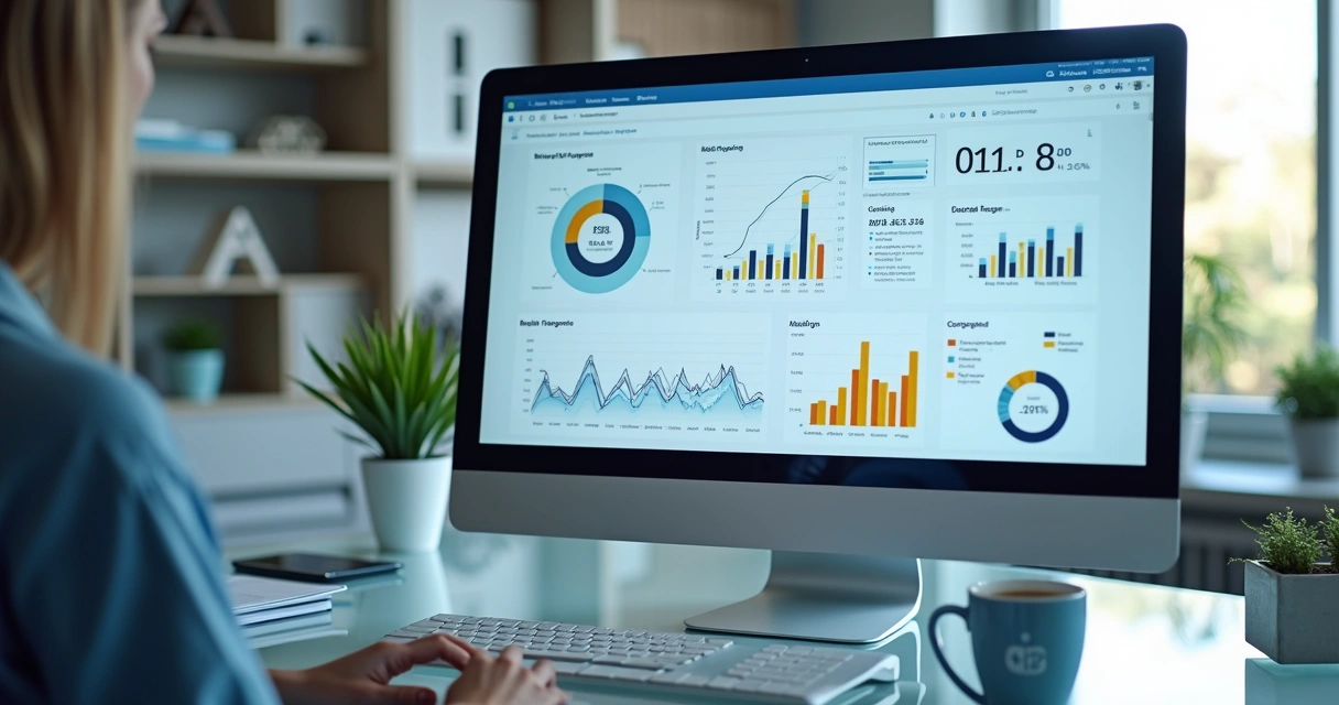 Dashboard com gráficos de vendas e desempenho 