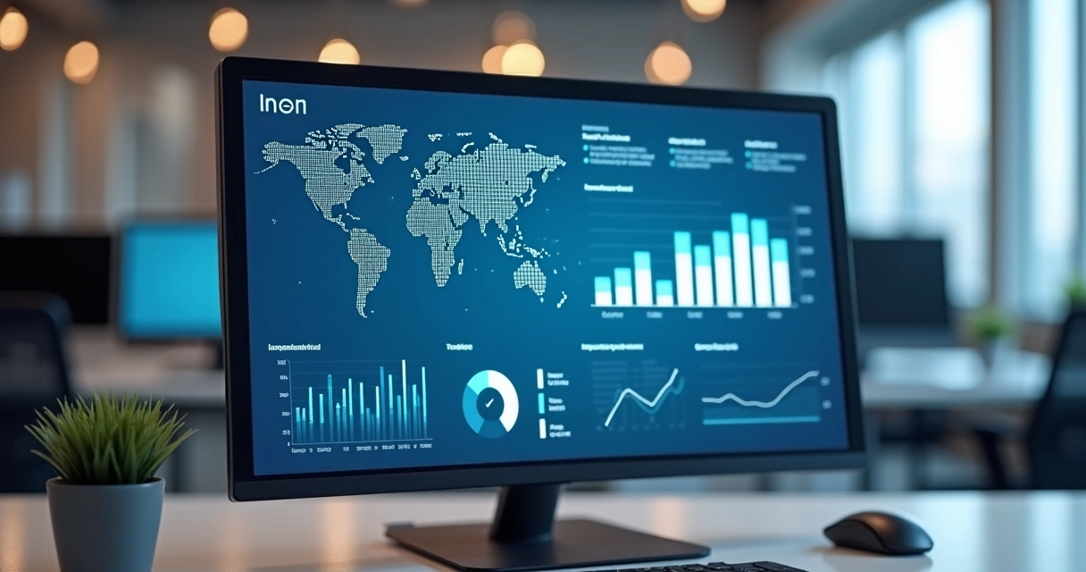 Dashboard de IA mostrando relatórios empresariais e insights 