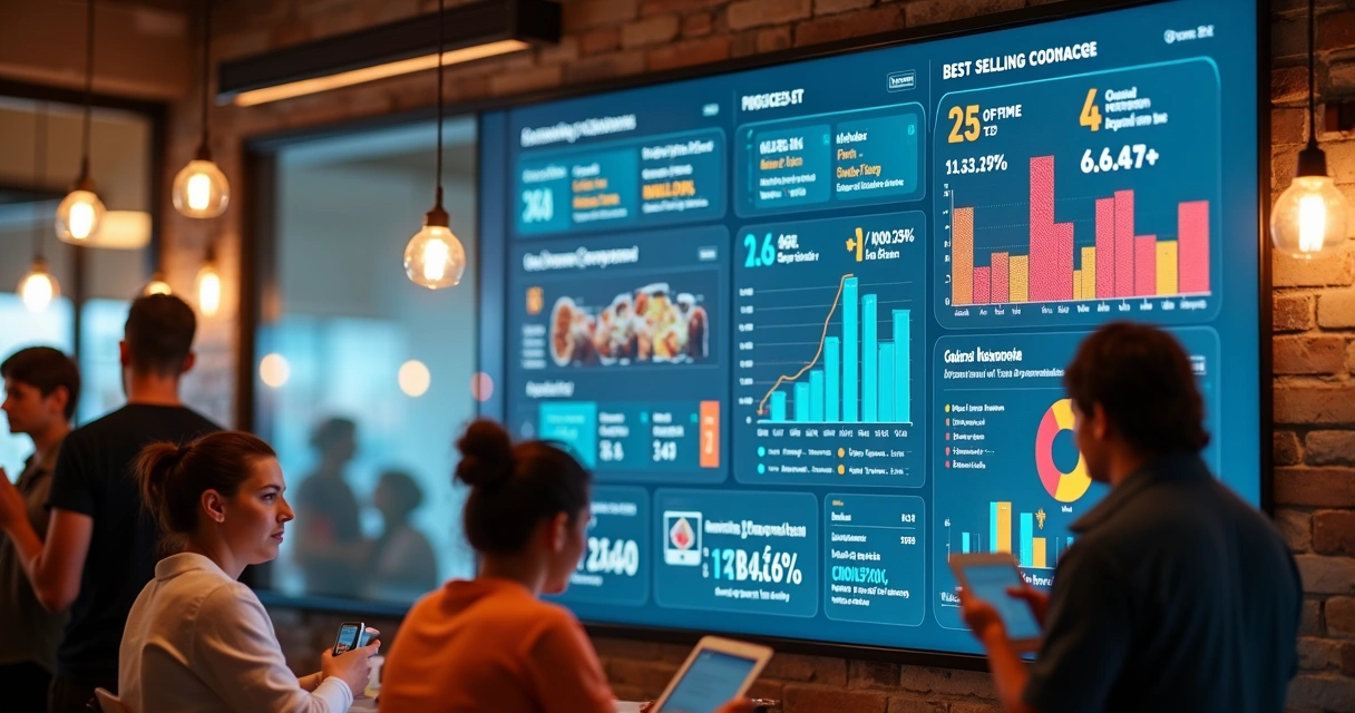 Painel de vendas digital para restaurante 