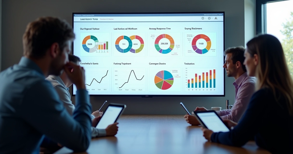 Dashboard mostrando dados de automação de leads 
