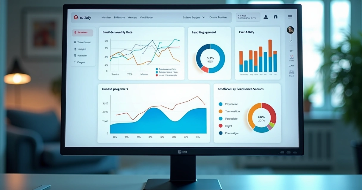 Dashboard comercial exibindo métricas e resultados de leads comprados 
