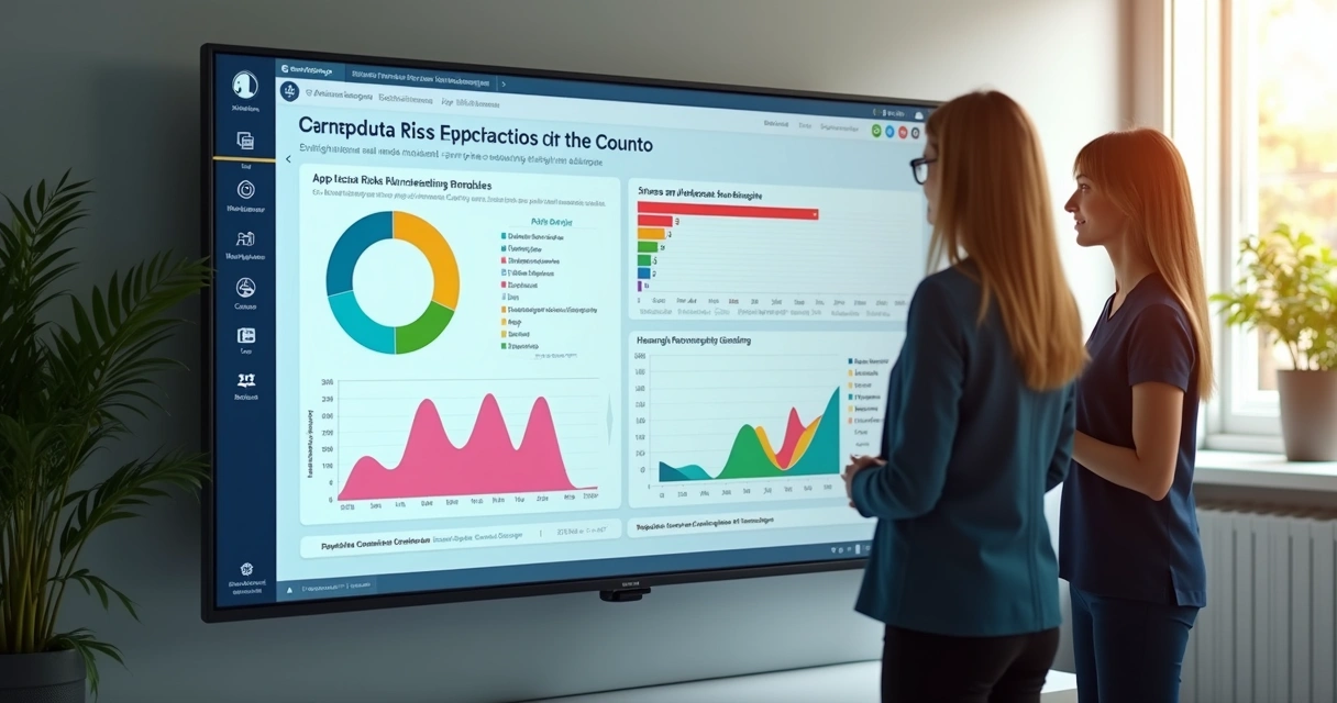 Dashboard digital de pesquisa psicossocial com gráficos coloridos