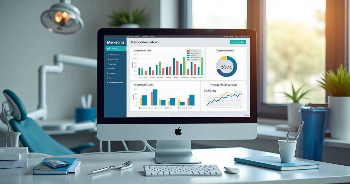 Dashboard de resultados de anúncios para consultório odontológico.
