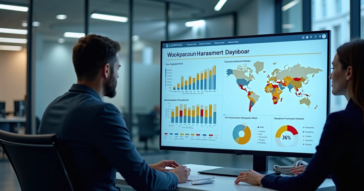 Dashboard de resultados de pesquisa sobre assédio moral no ambiente de trabalho