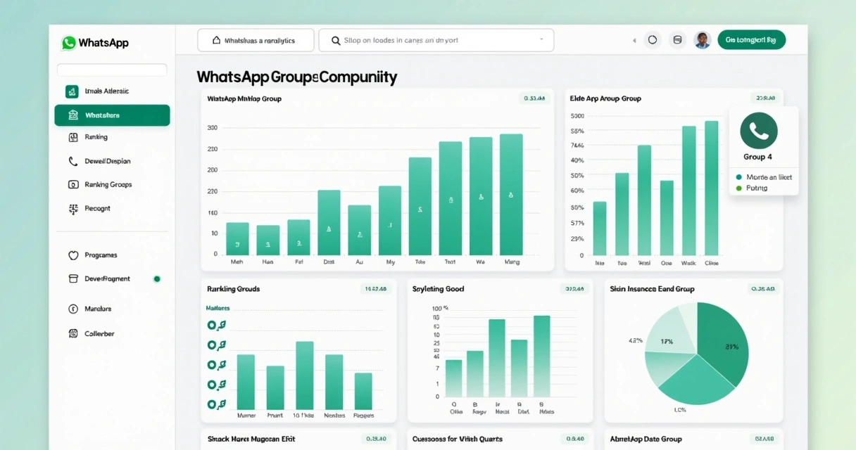 Dashboard de resumos analíticos de diferentes grupos WhatsApp 