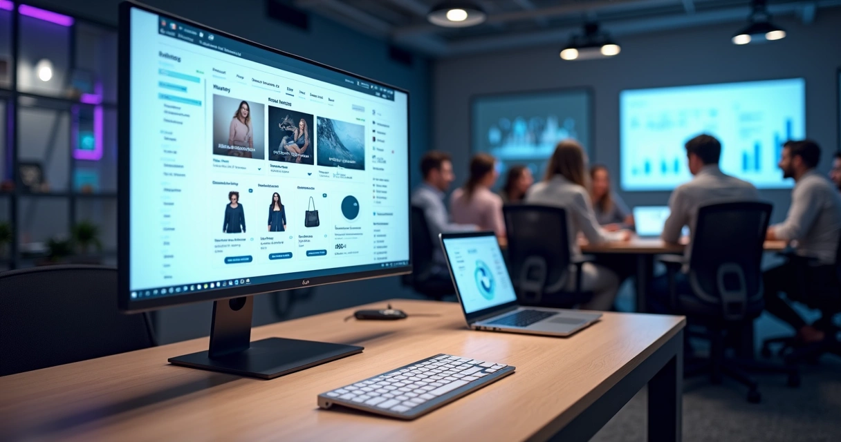 Tela de dashboard de retail media com anúncios em um site de e-commerce 