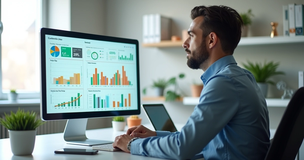 Tela com dashboard de RFV destacando segmentos de clientes em gráfico colorido 