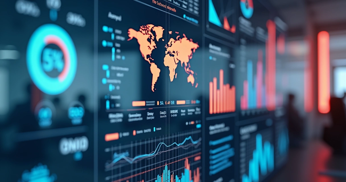 Dashboard mostrando análise de riscos emergentes