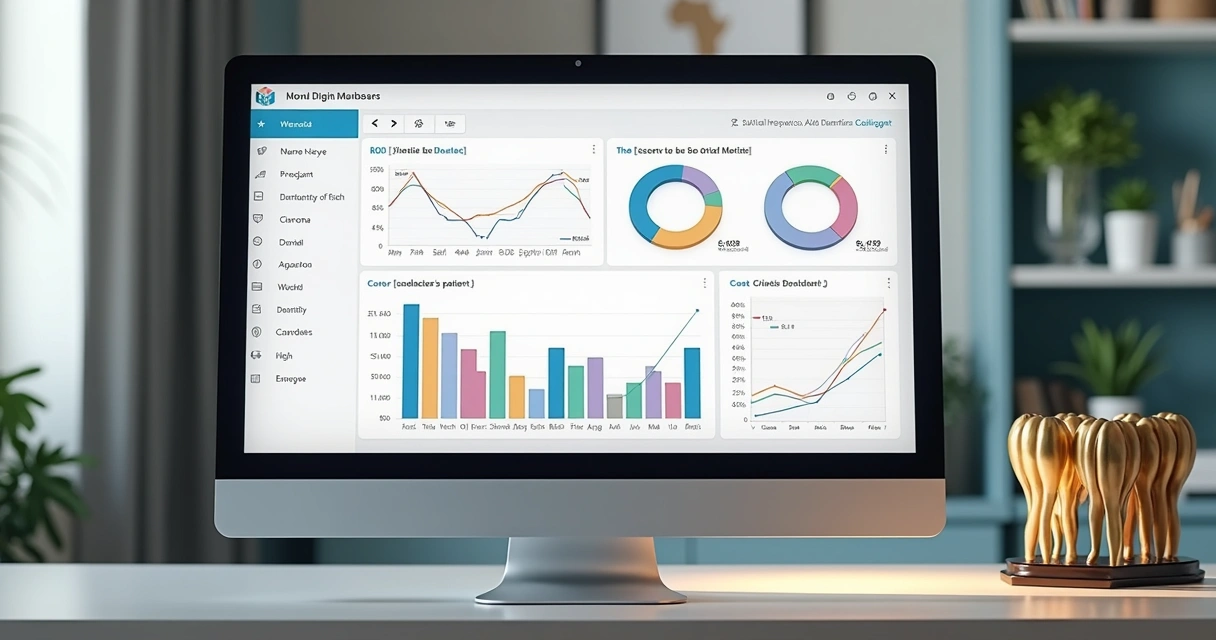 Dashboard mostrando ROI e custos em campanhas para clínicas odontológicas 
