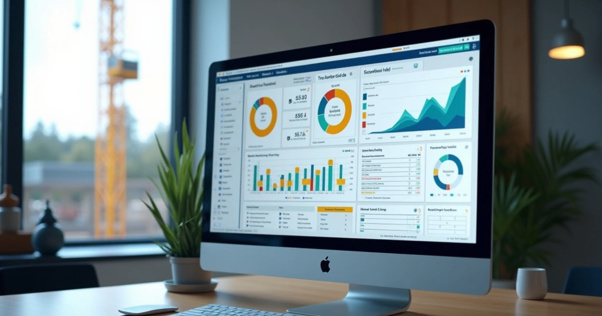 Dashboard digital de saúde ocupacional em tela de computador 