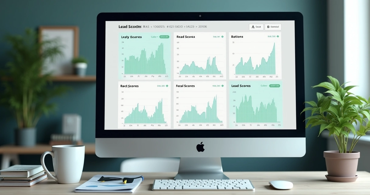 Dashboard com score de leads destacados 