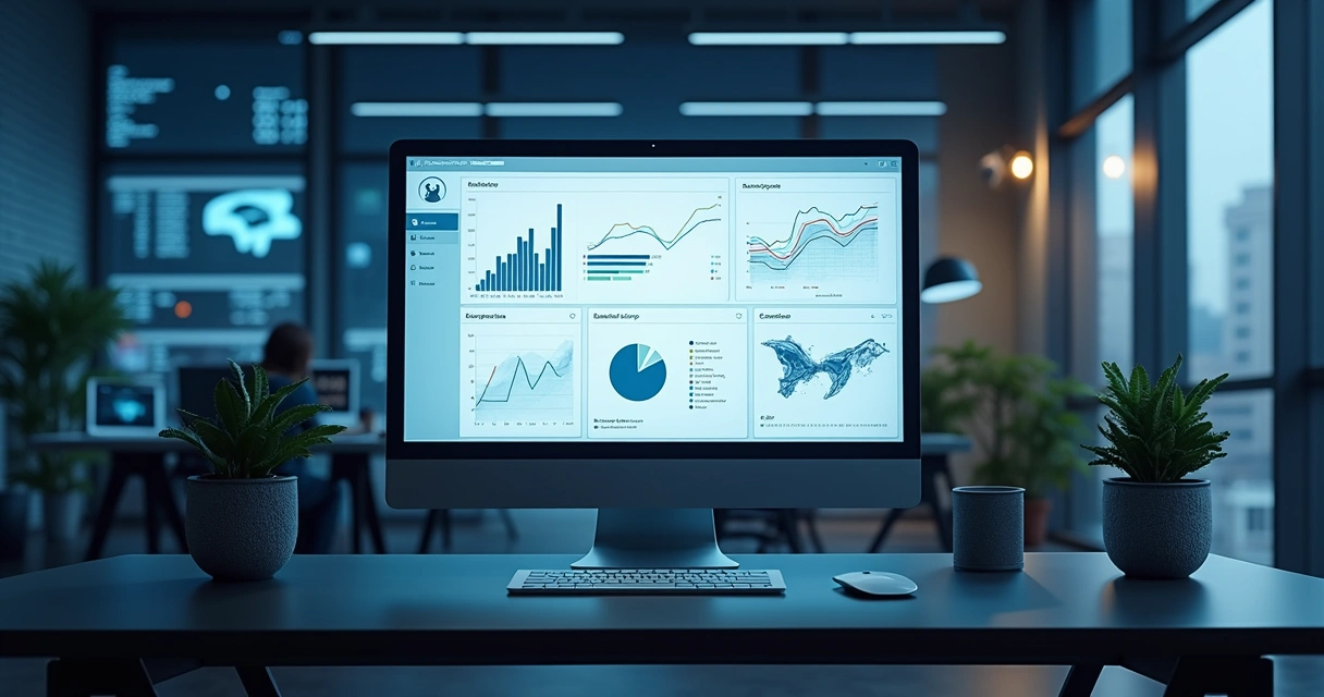 Dashboard de SEO com gráficos de desempenho e métricas 