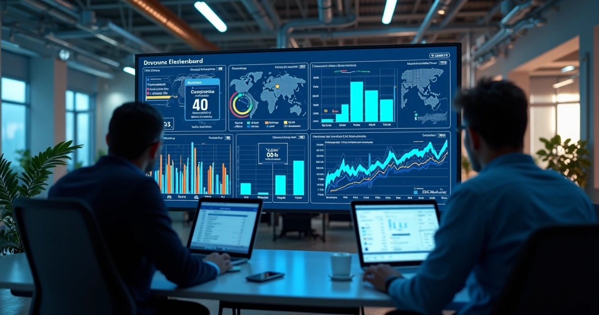 Dashboard digital mostra métricas de SEO para indústria 