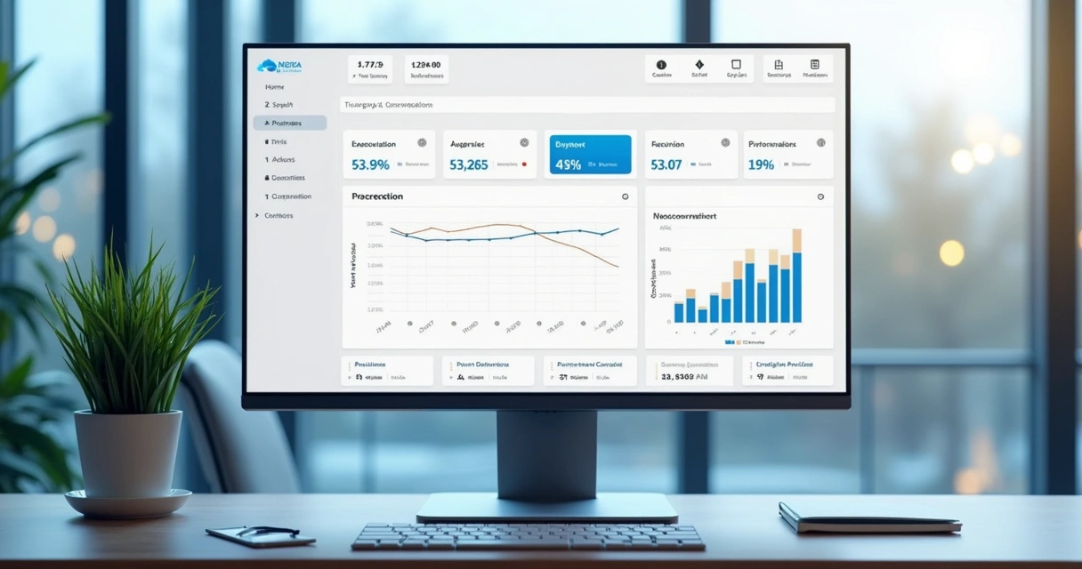 Dashboard limpo mostrando apenas informações relevantes de um sistema ERP 