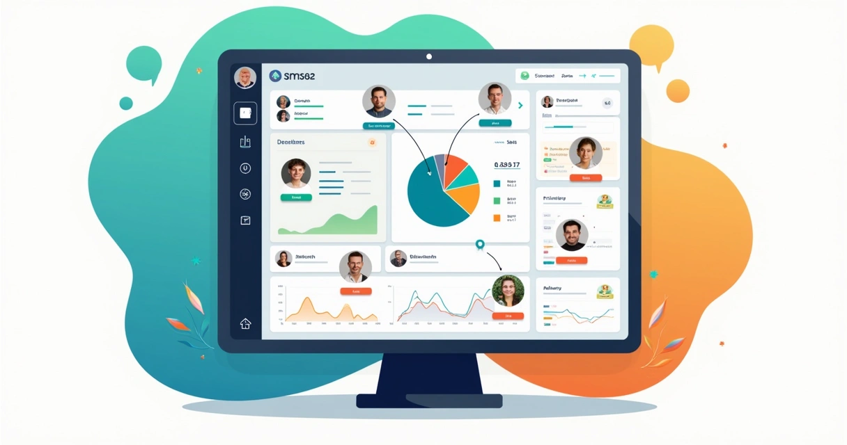 Painel de controle de split de pagamento digital com múltiplos recebedores em cores vivas 