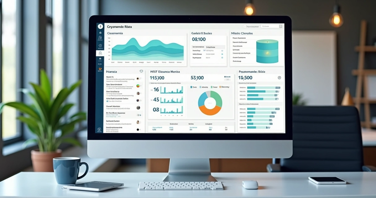 Dashboard digital mostrando indicadores de riscos psicossociais em SST 