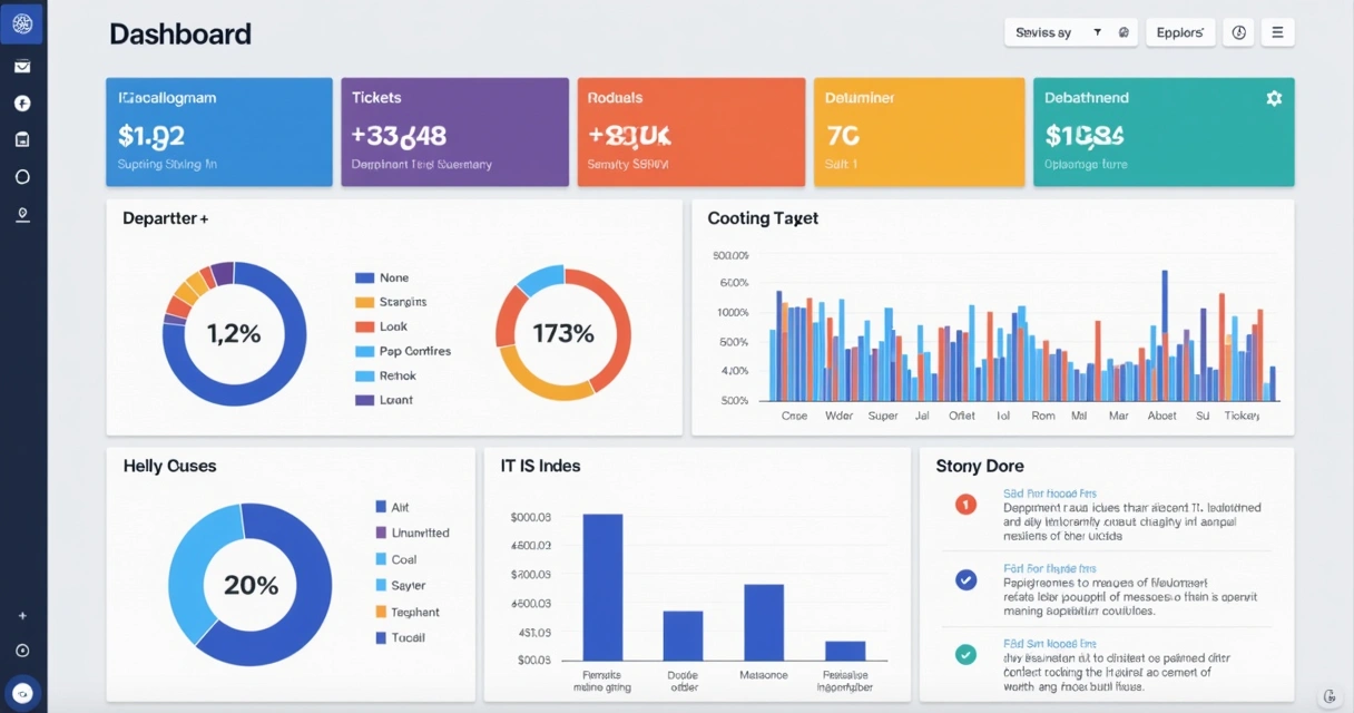 Painel de helpdesk mostrando chamados de diferentes áreas