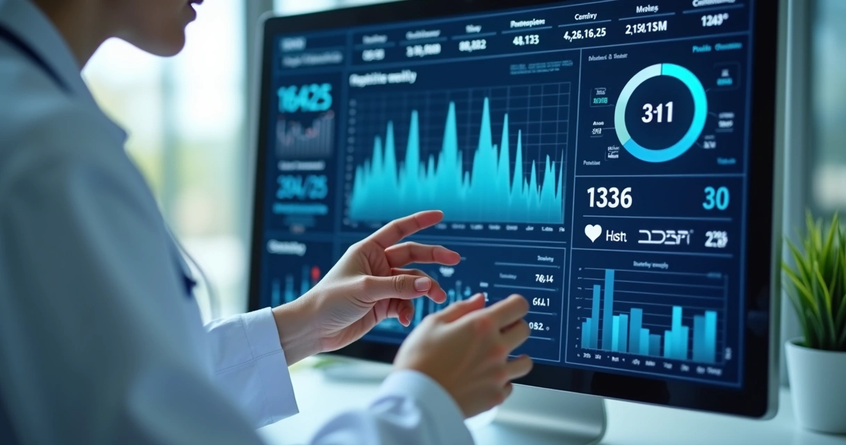 Tela mostrando dados de monitoramento remoto de paciente. 