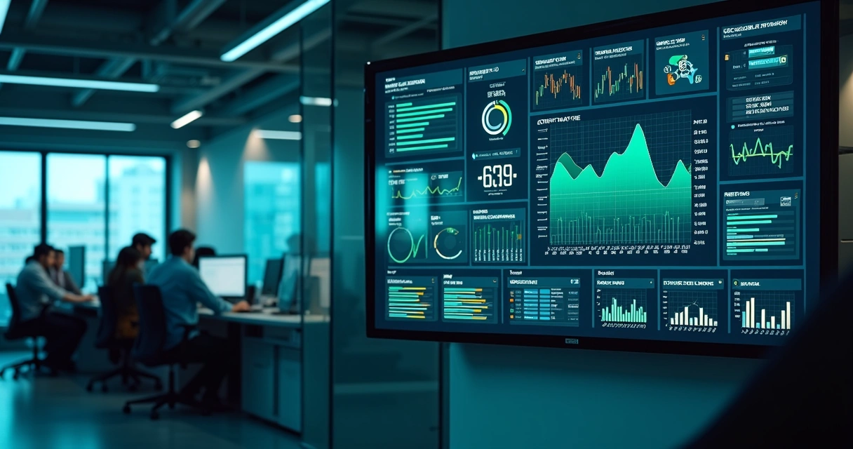 Painel de métricas de TI com gráficos e indicadores