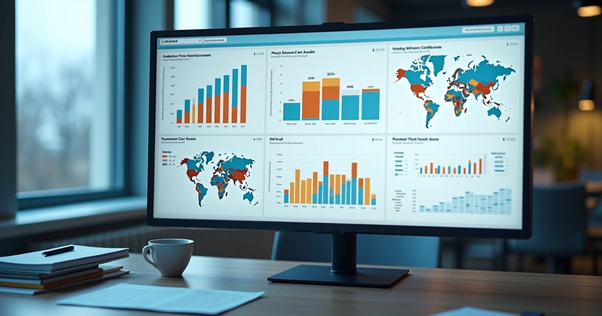 Dashboard com gráficos e indicadores de tráfego digital 