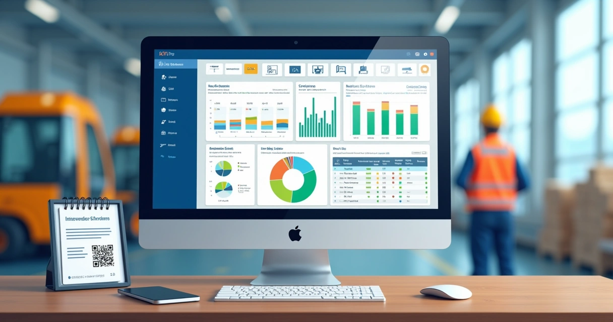 Dashboard visual de gestão de treinamento industrial