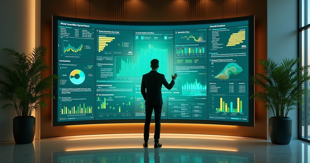 Dashboard digital de compliance e oportunidades tributárias em tela grande 