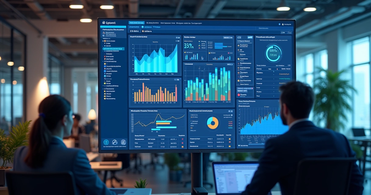 Dashboard unificado de IA com gráficos coloridos e notificações 