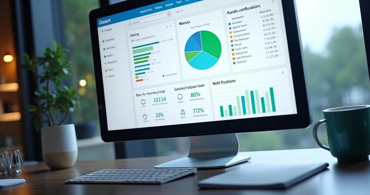 Dashboard de produto digital b2b exibindo métricas de uso e satisfação
