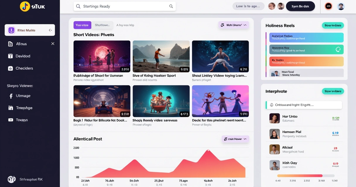 Dashboard of AI tool showing short videos ready to publish on social media.