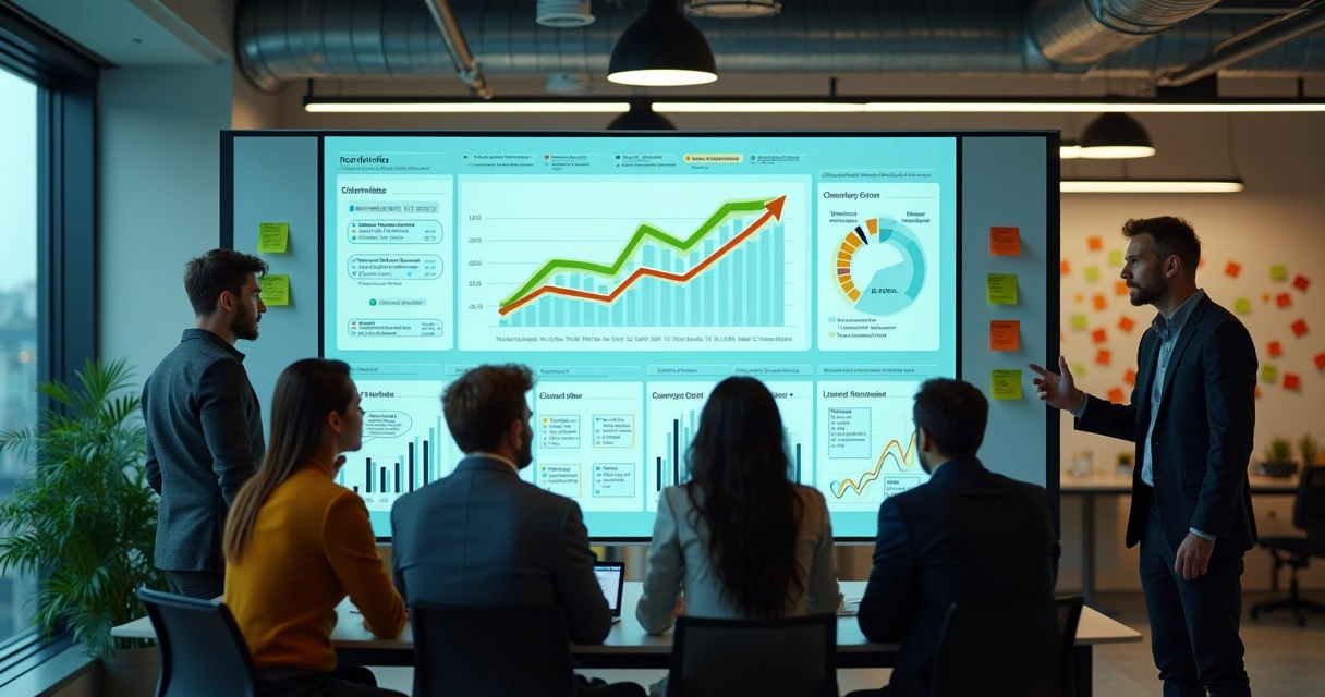 Painel de vendas B2B mostrando funil, taxas de conversão e origem de clientes 