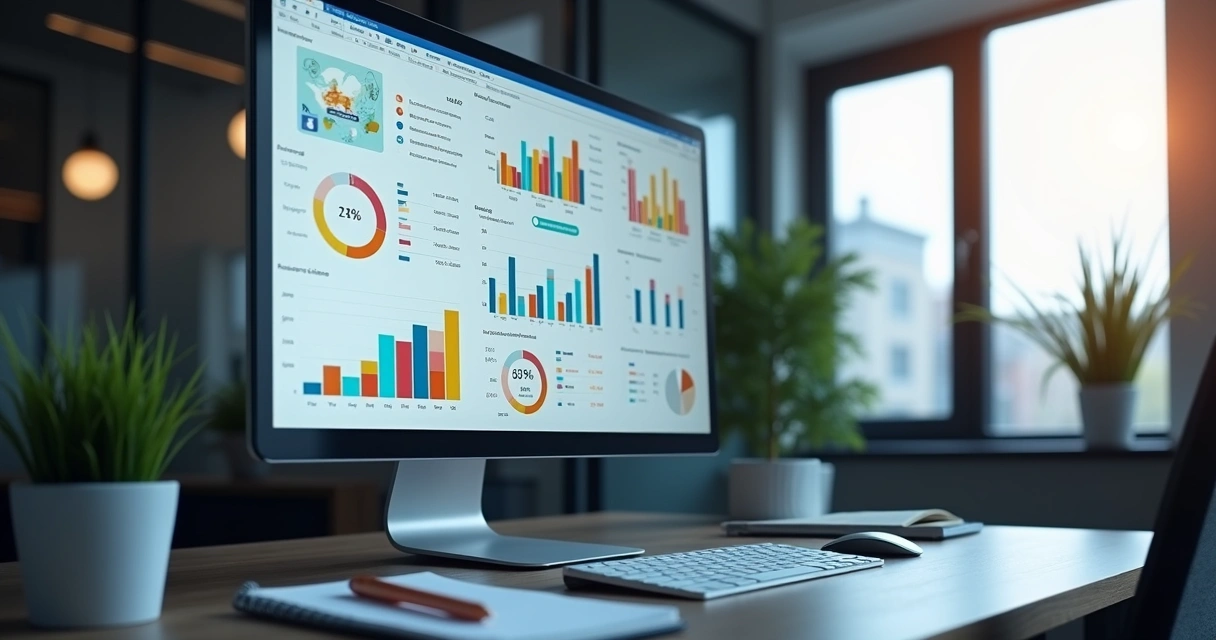 Dashboard de vendas com gráficos e dados do setor comercial 