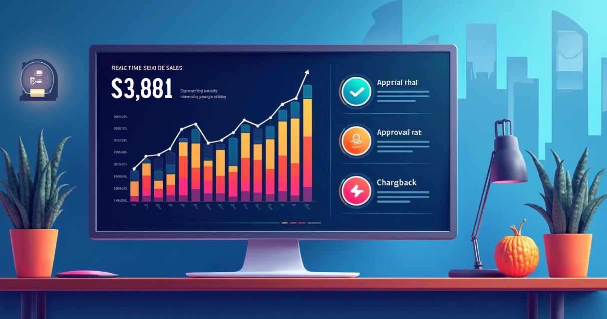 Dashboard de vendas e métricas de pagamentos 