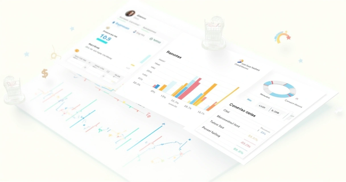 Dashboard de vendas mostrando gráficos de desempenho para anúncios do Mercado Livre 