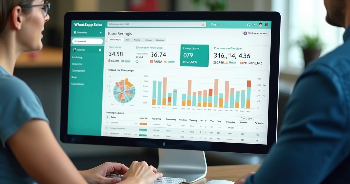 Vista de un dashboard con estadísticas de ventas por WhatsApp automático 
