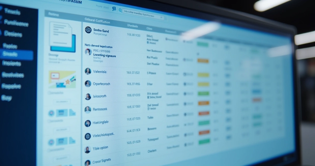 Dashboard digital de gestão de notificações com caixas virtuais e status 