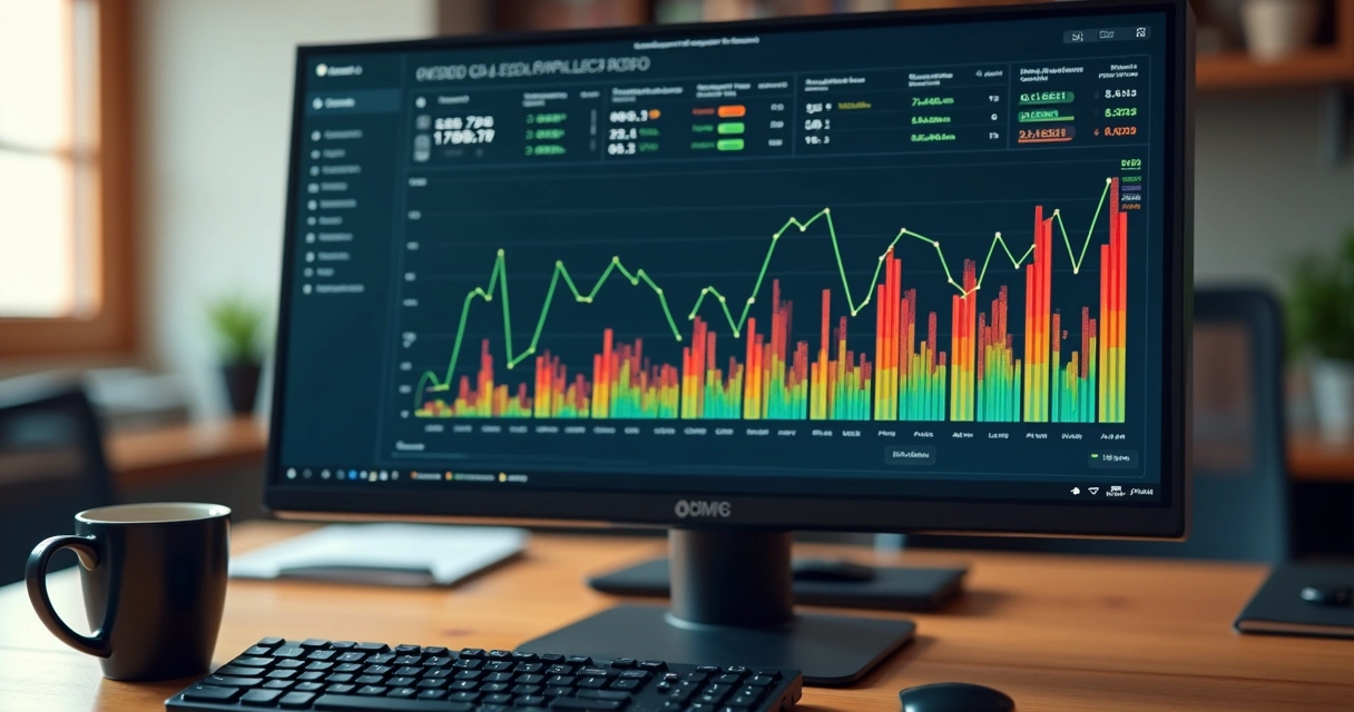 Dashboard digital mostrando evolução do ROI em vendas B2B 