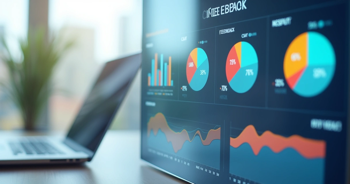 Dashboard com gráficos de feedback de clientes coletados por wearables 