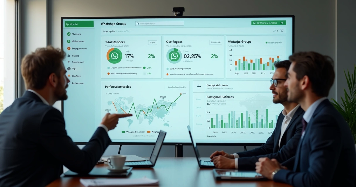 Dashboard consolidado de grupos corporativos WhatsApp 