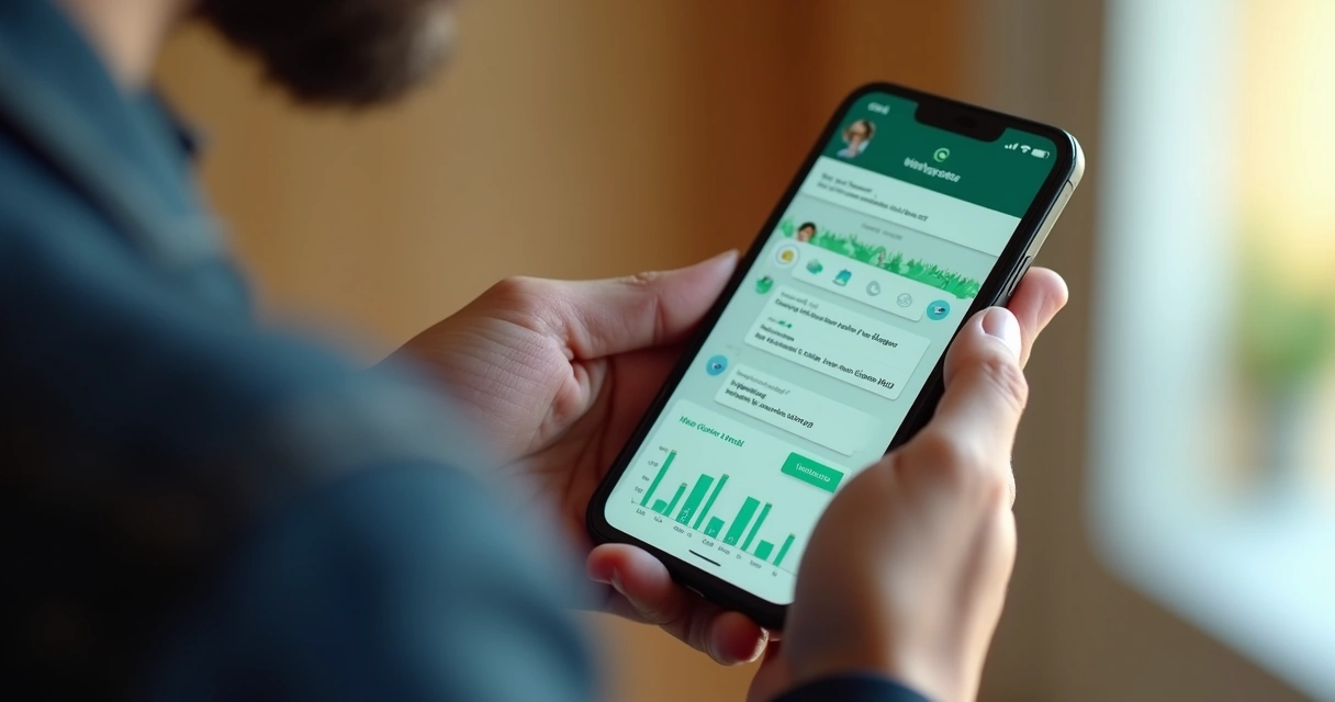 Celular mostrando dashboard de feedback integrado ao WhatsApp 